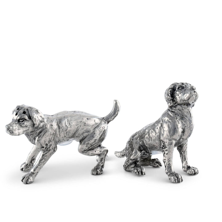 Handcrafted Pewter Spaniel Salt & Pepper Set