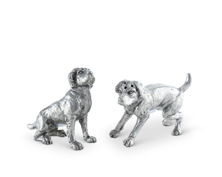 Handcrafted Pewter Spaniel Salt & Pepper Set