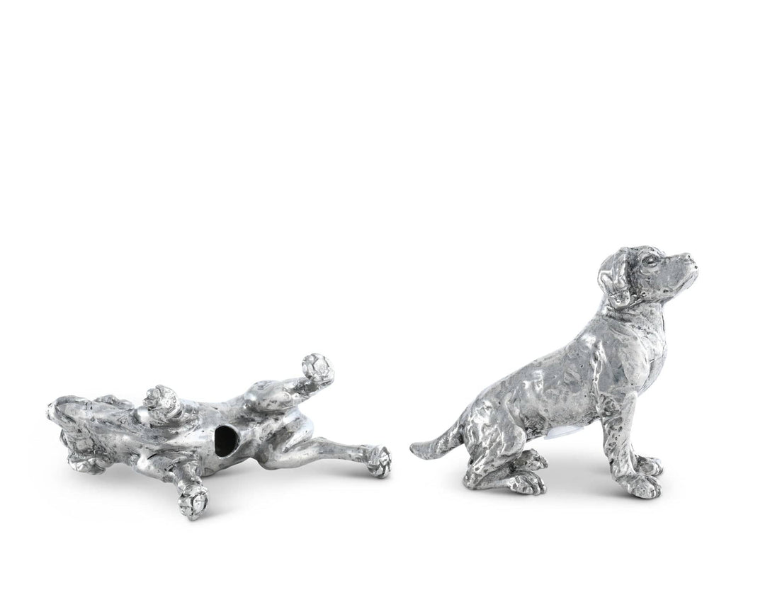 Handcrafted Pewter Spaniel Salt & Pepper Set