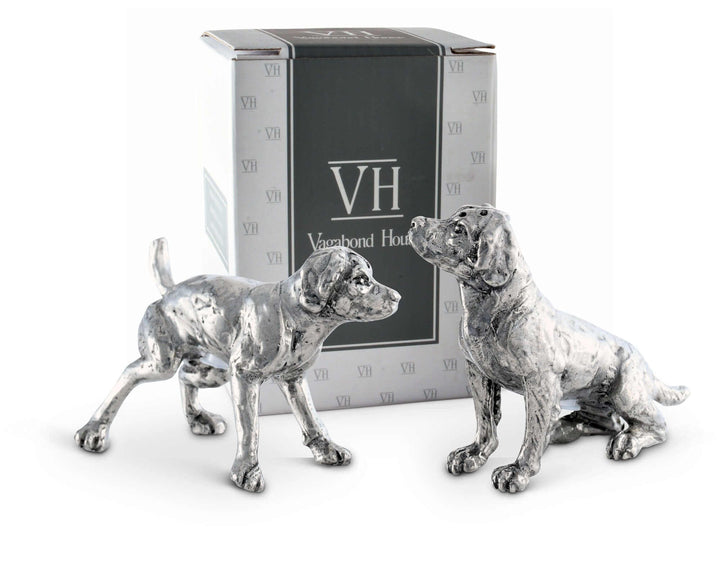 Handcrafted Pewter Spaniel Salt & Pepper Set