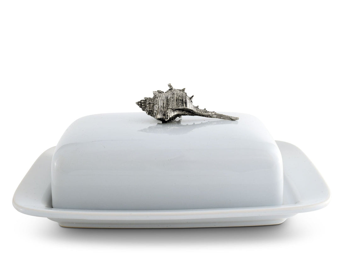 Conch Shell Stoneware Butter Dish