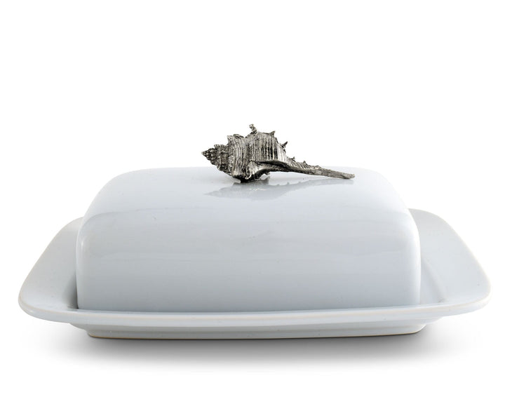 Conch Shell Stoneware Butter Dish