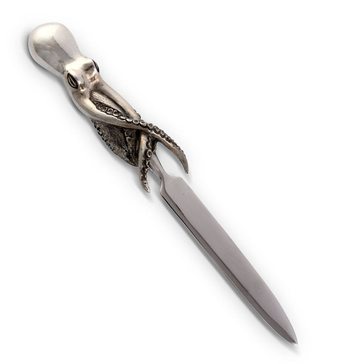 Decorative letter opener with octopus design on a white background