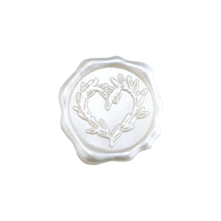 Vintage Branch Heart Wax Seal Stickers for Wedding Invitations with embossed entwined branches.