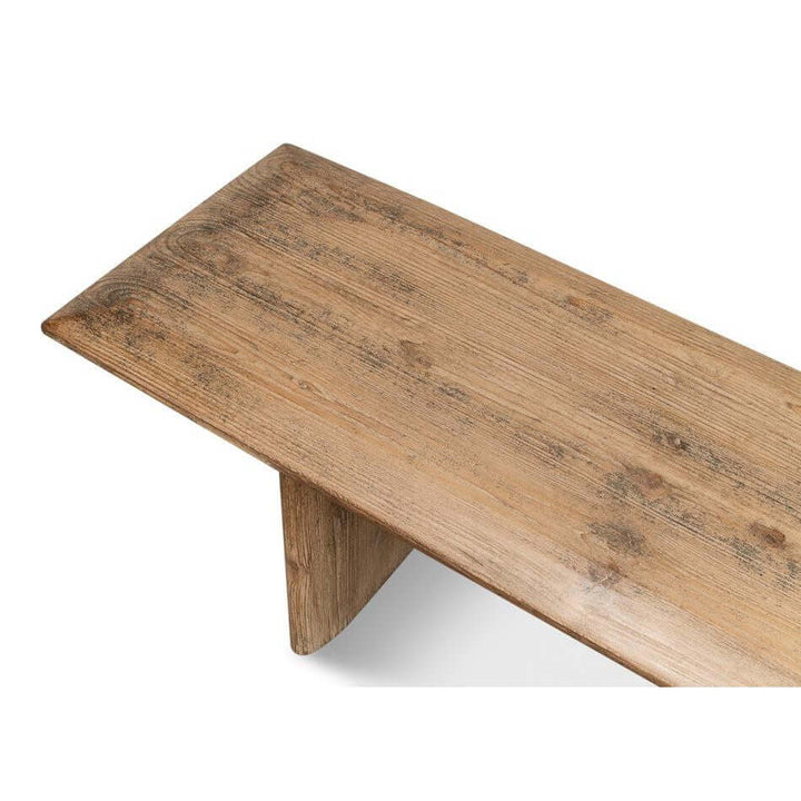 Vintage Farmhouse Reclaimed Pine Bench with natural finish and weathered textures