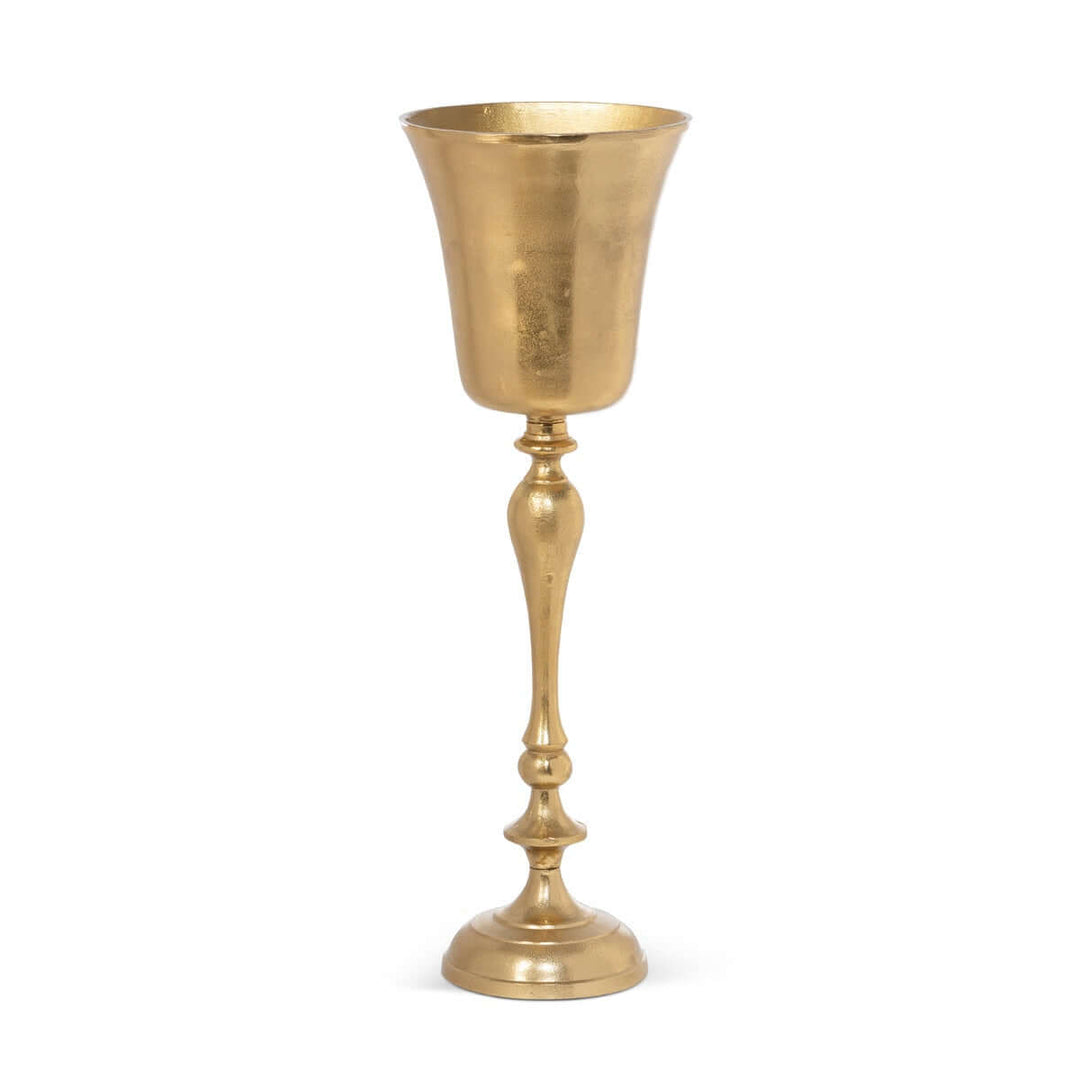 Elegant Vintage Gold Cast Aluminum Wine Chiller with Sculptural Design