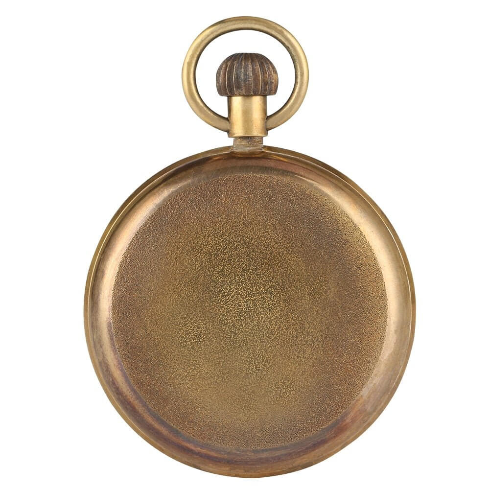 Back view of Vintage London Mechanical Pocket Watch in brass finish