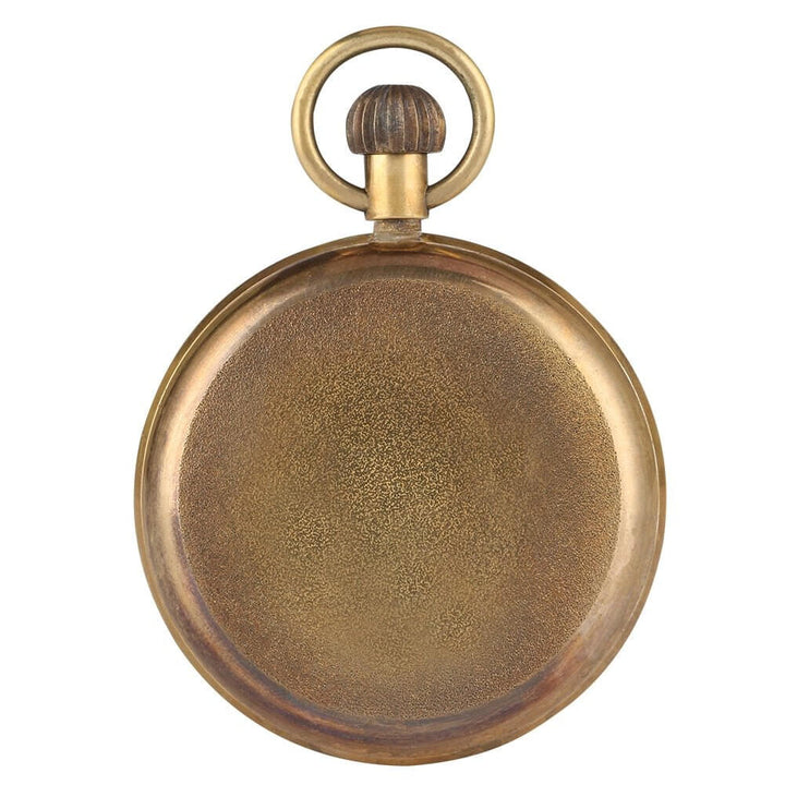 Back view of Vintage London Mechanical Pocket Watch in brass finish