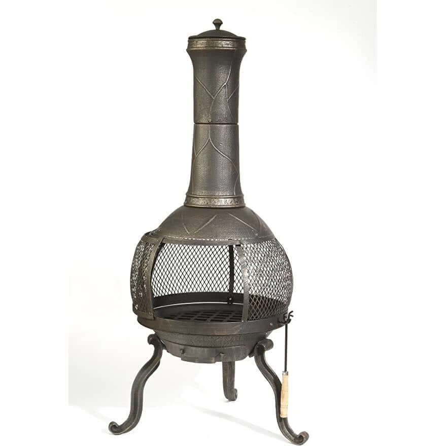 Vintage Outdoor Chimenea Fire Pit with cast iron and steel frame