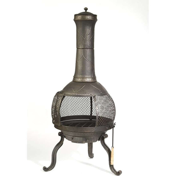 Vintage Outdoor Chimenea Fire Pit with cast iron and steel frame