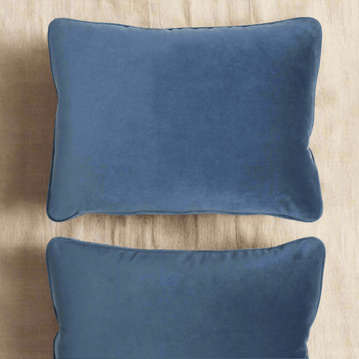 Vintage Velvet Throw Pillows in Atlantic Blue (Set of 2) - elegant ocean-inspired home decor with soft texture and rich hue.