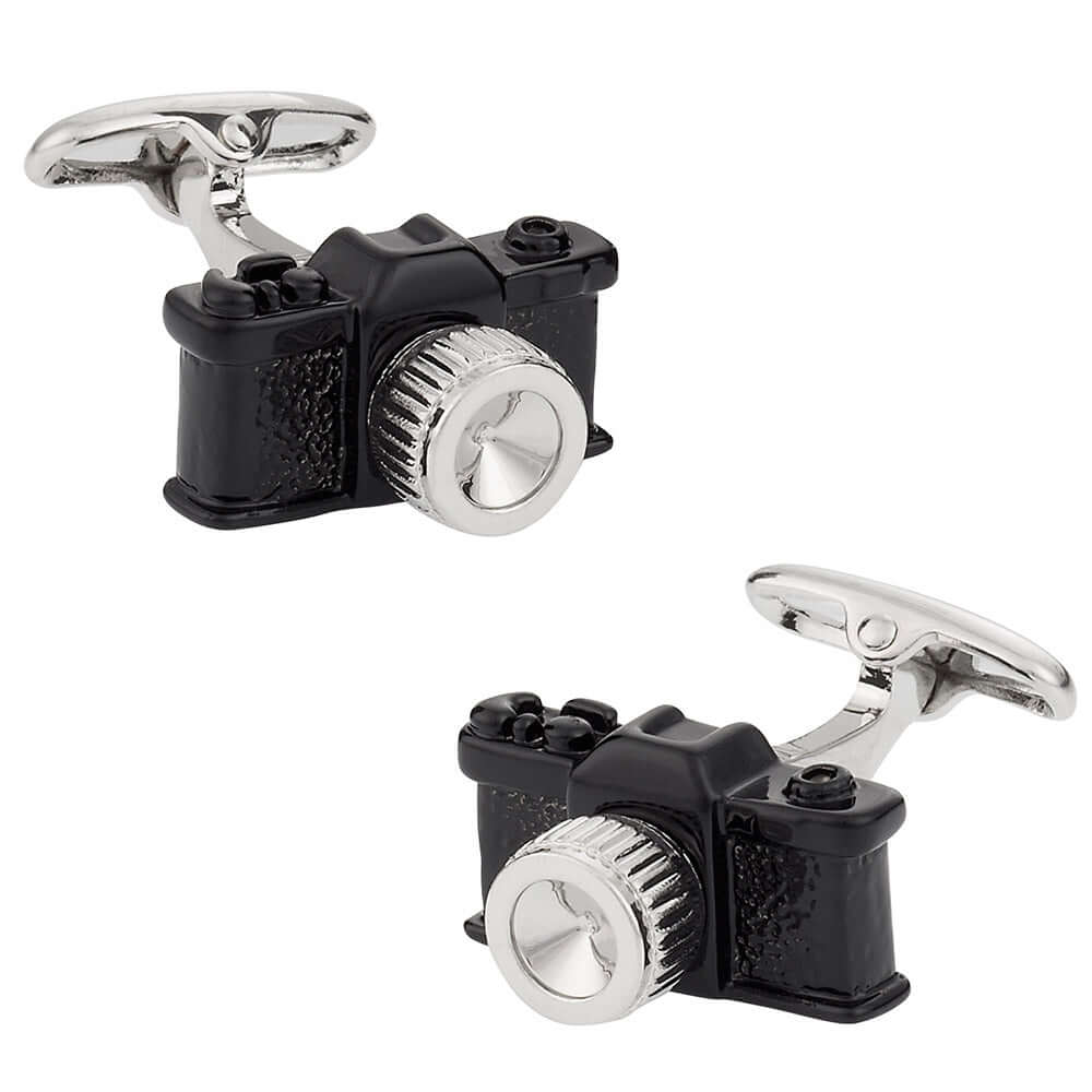 Vintage Black Camera Cufflinks inspired by the golden age of photography