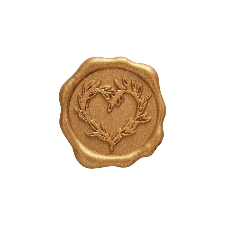 Vintage Branch Heart Wax Seal Stickers for Wedding Invitations, featuring elegant gold wax seal with heart and branch design