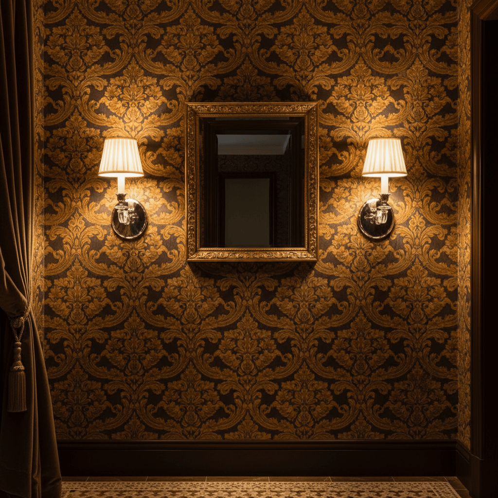 Vintage Crystal Wall Sconce with Polished Nickel Trim in elegant hallway setting