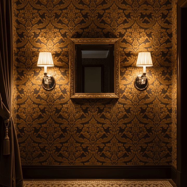 Vintage Crystal Wall Sconce with Polished Nickel Trim in elegant hallway setting