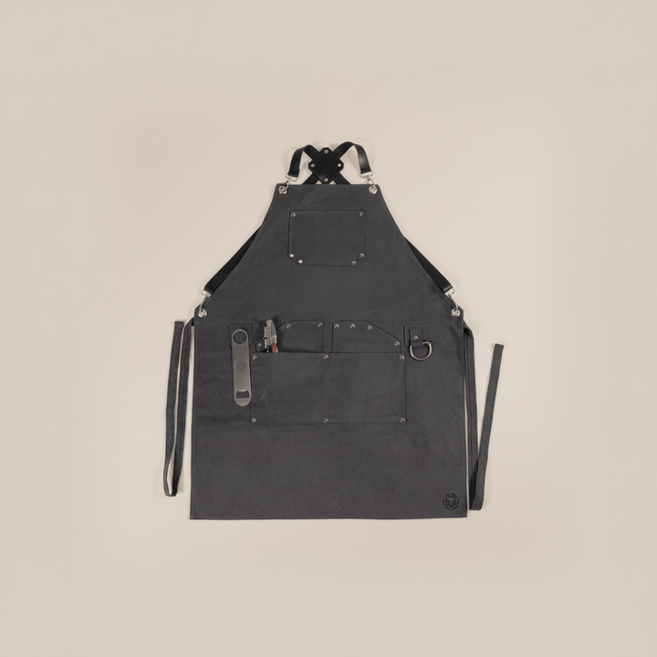 Waxed Canvas Bartender Apron and Tools displaying professional-grade mixology design on neutral background