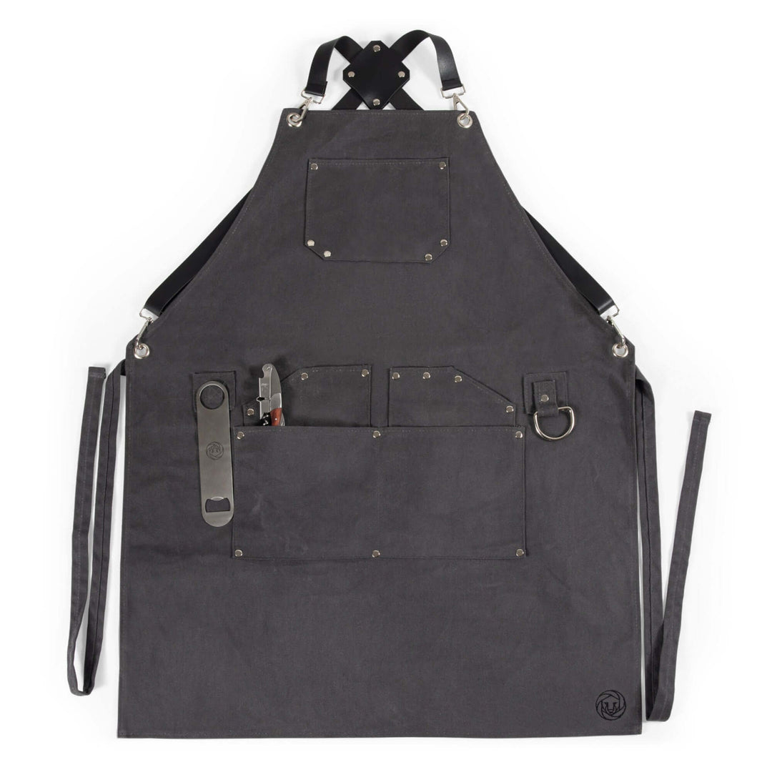 Waxed Canvas Bartender Apron and Tools with durable design for professional mixology