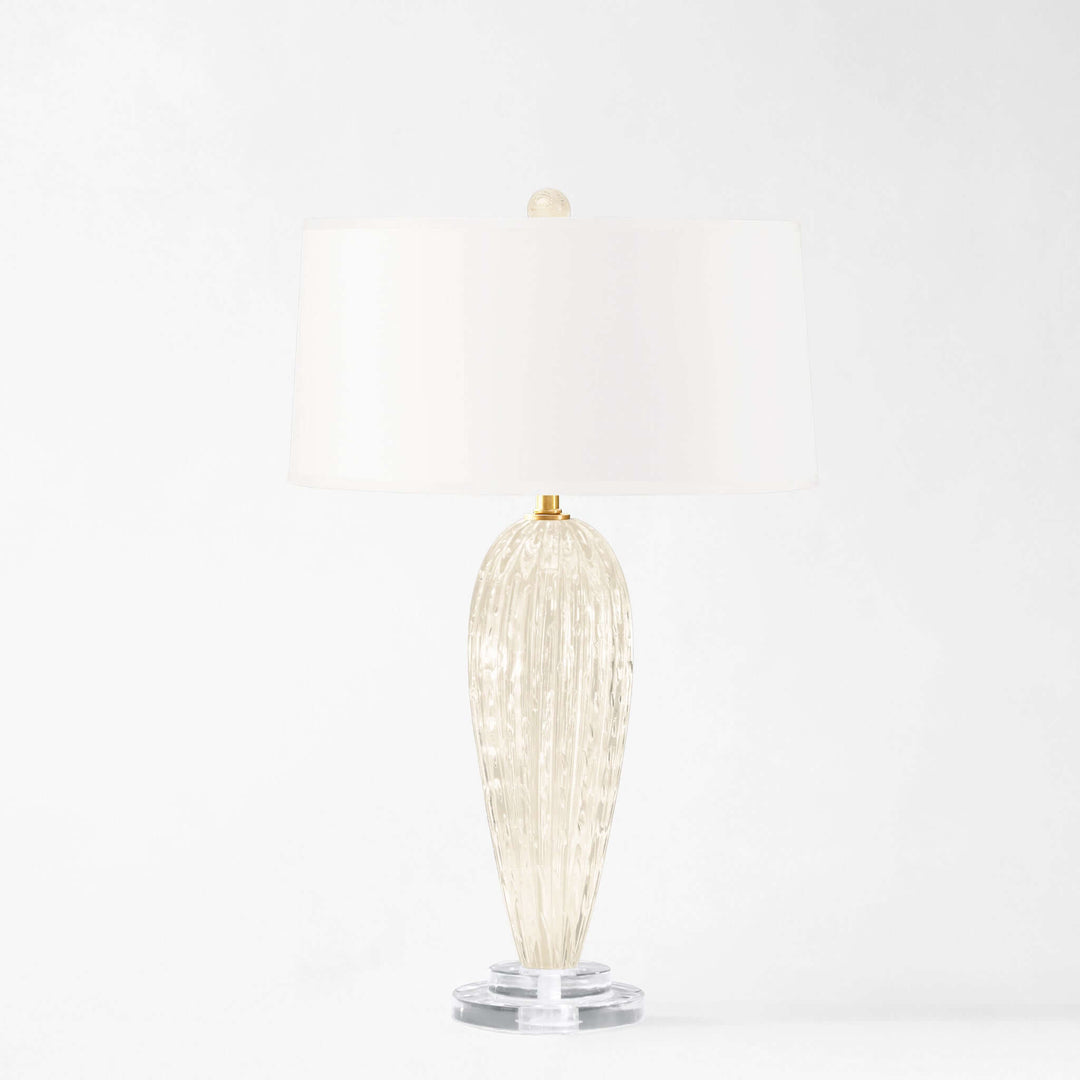 Handcrafted Murano Champagne Glass Table Lamp with gold leaf accents