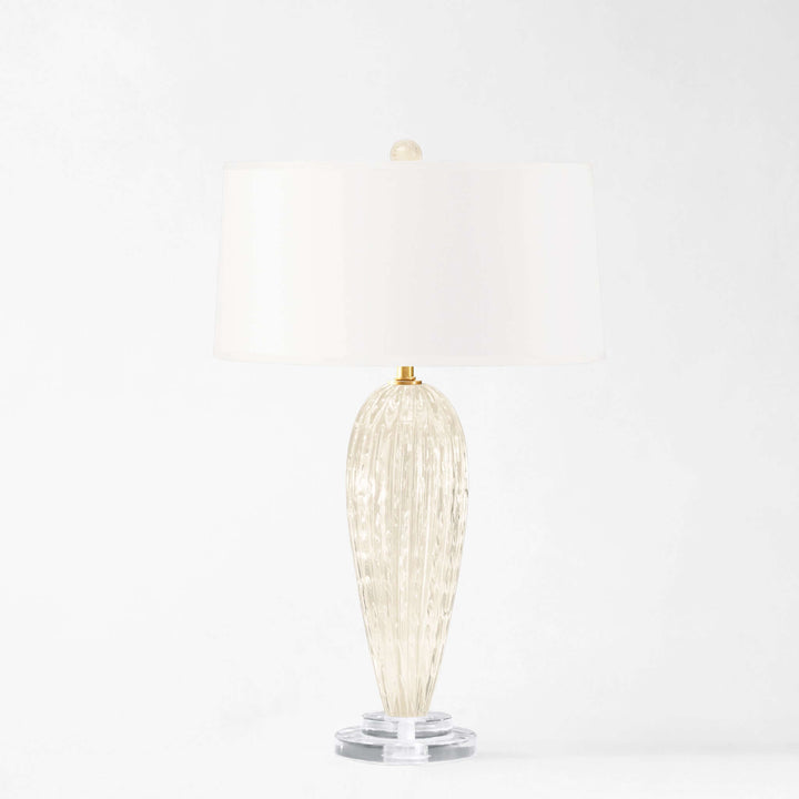 Handcrafted Murano Champagne Glass Table Lamp with gold leaf accents