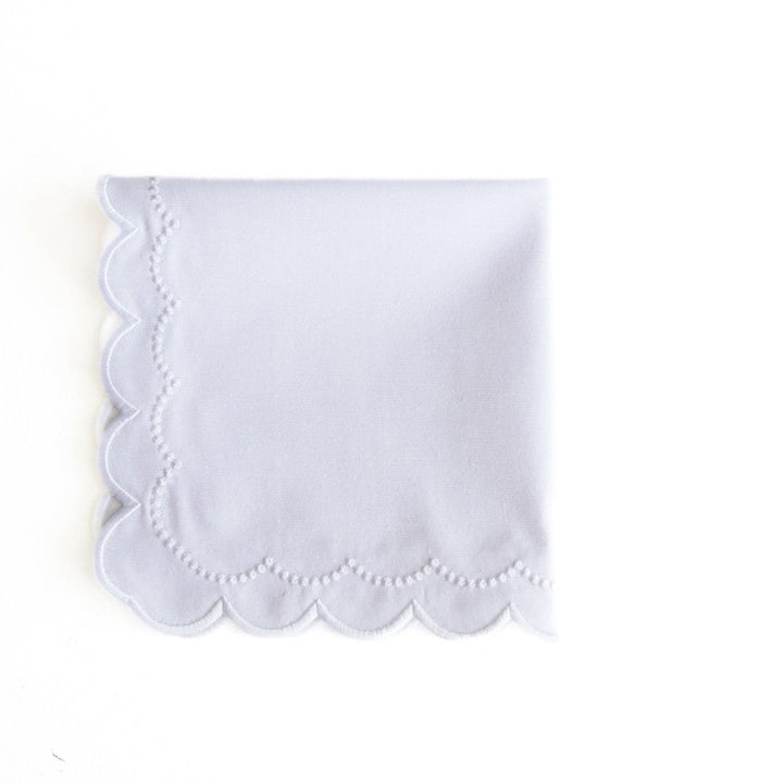 LILY WHITE ROUND FABRIC PLACEMAT & NAPKIN SET (Set Of 4)