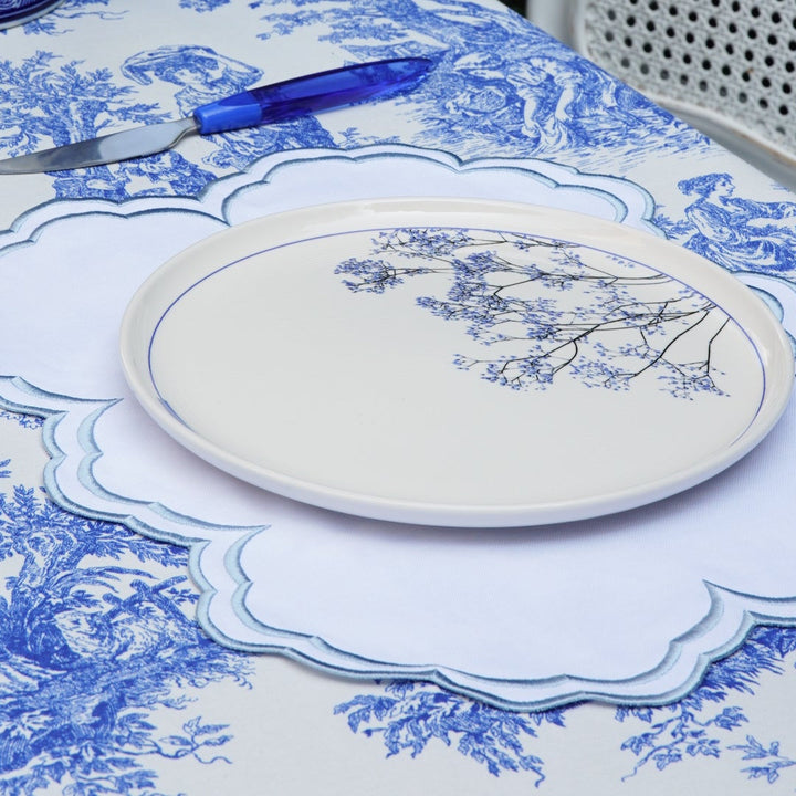 AQUELLE WHITE RECTANGLE FABRIC PLACEMAT (Set Of 4)