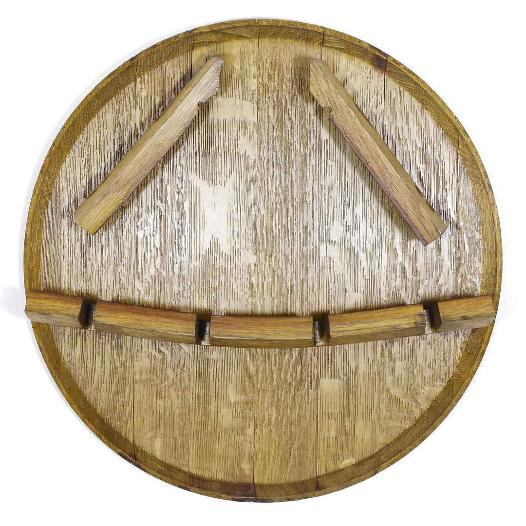 Reclaimed Wine Barrel Head Wall Mount Wine Rack