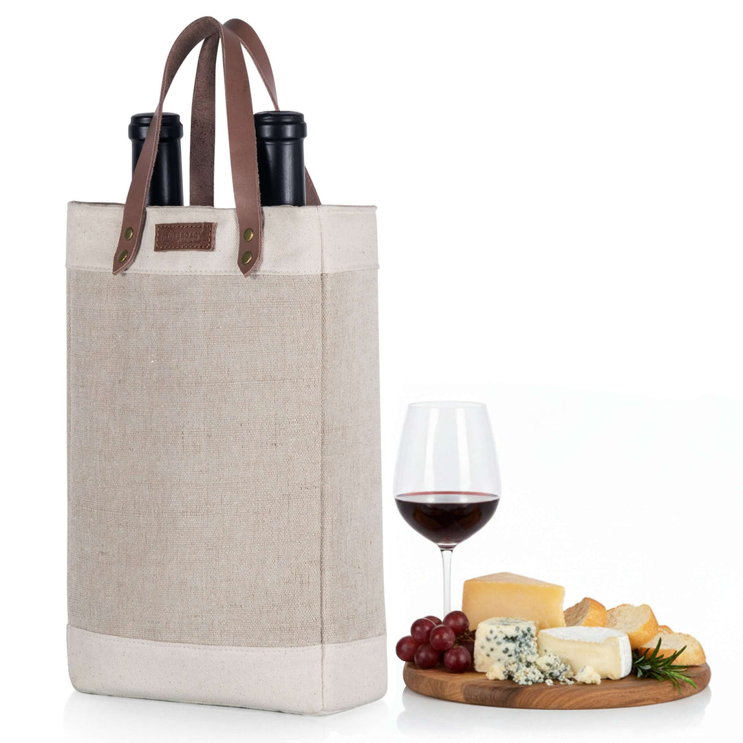 Pinot Jute 2 Bottle Insulated Wine Bag