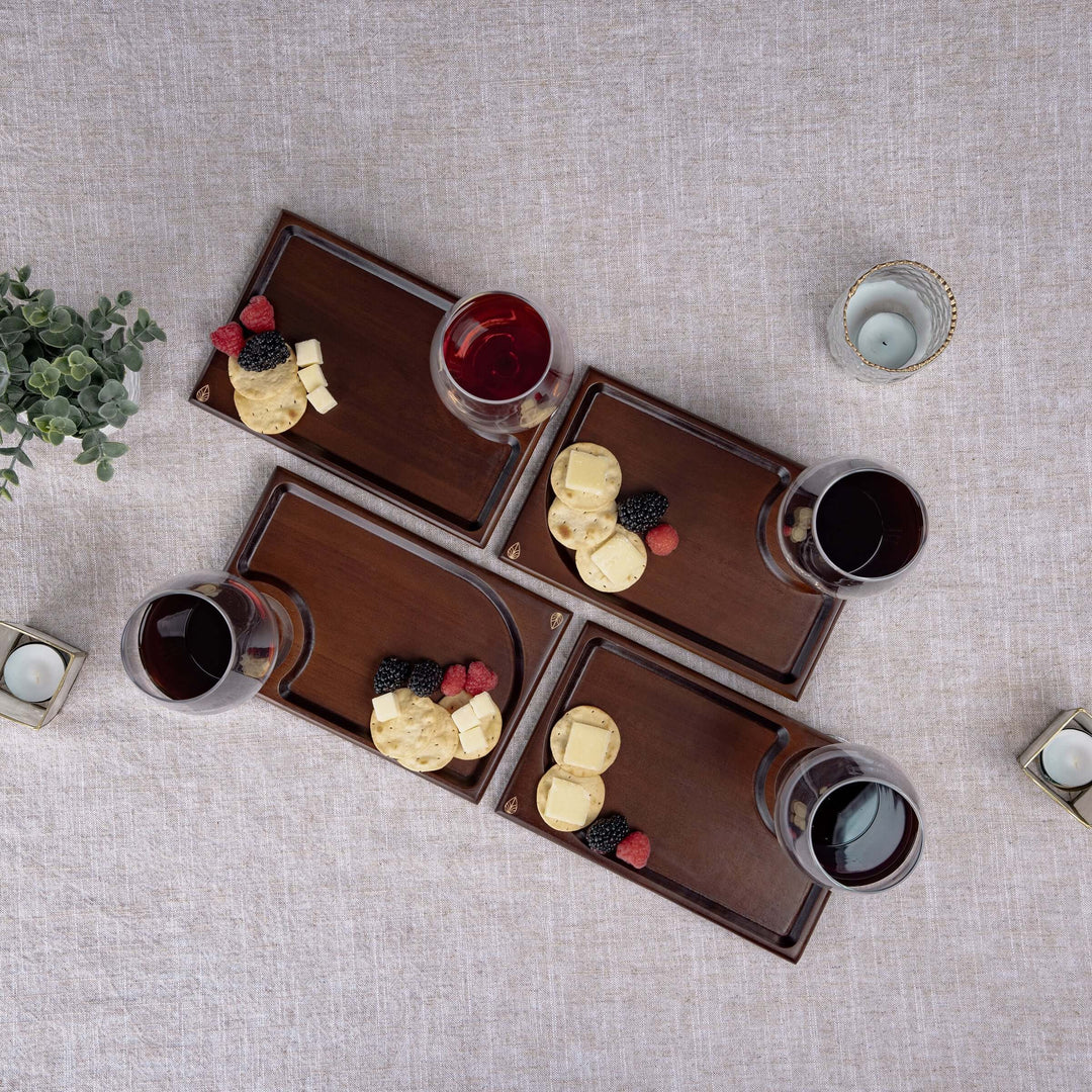 Rectangle Wine Appetizer Plate Set of 4